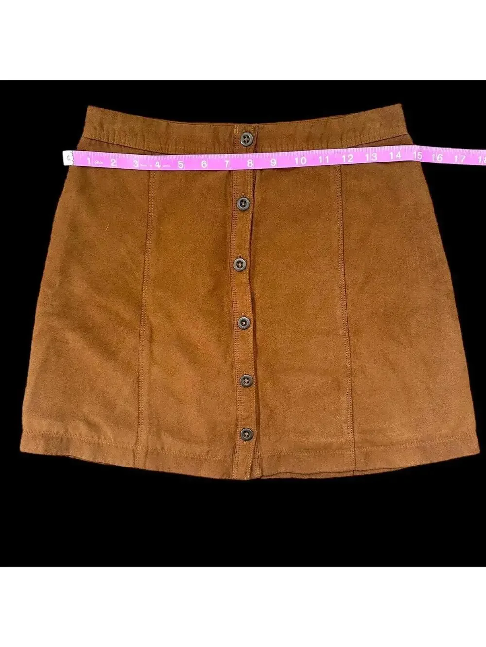 Hollister Co. Suede Mini Skirt Brown Button Up Cottage Fairy Preppy